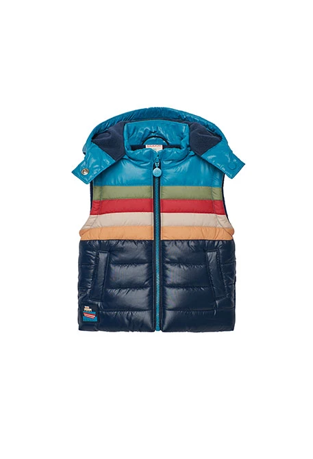 Technische Strickweste Junge in Marineblau