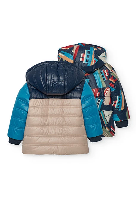Parka niño tejido técnico reversible estampado