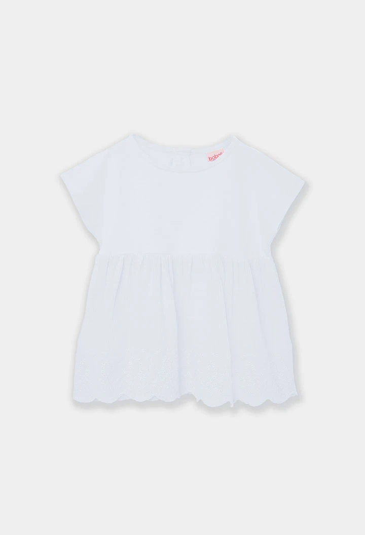 T-shirt fille en coton blanc