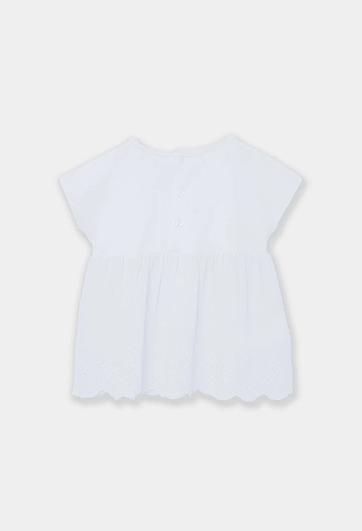 Camiseta niña de algodón blanco