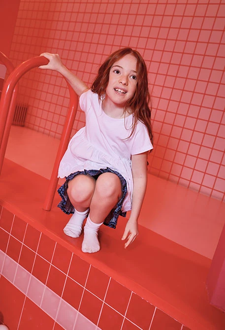 Camisola de menina de algodão branco
