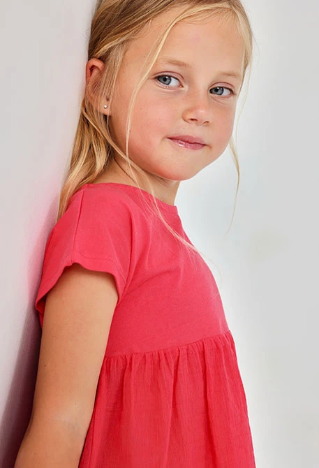 Camiseta menina algodão de morango