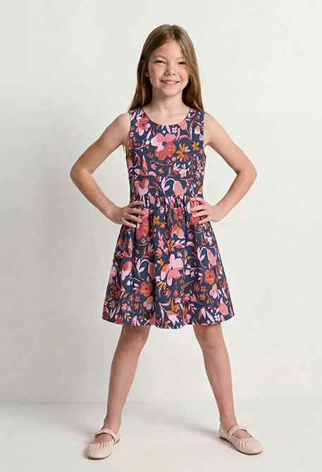 Pink dress with flowers
