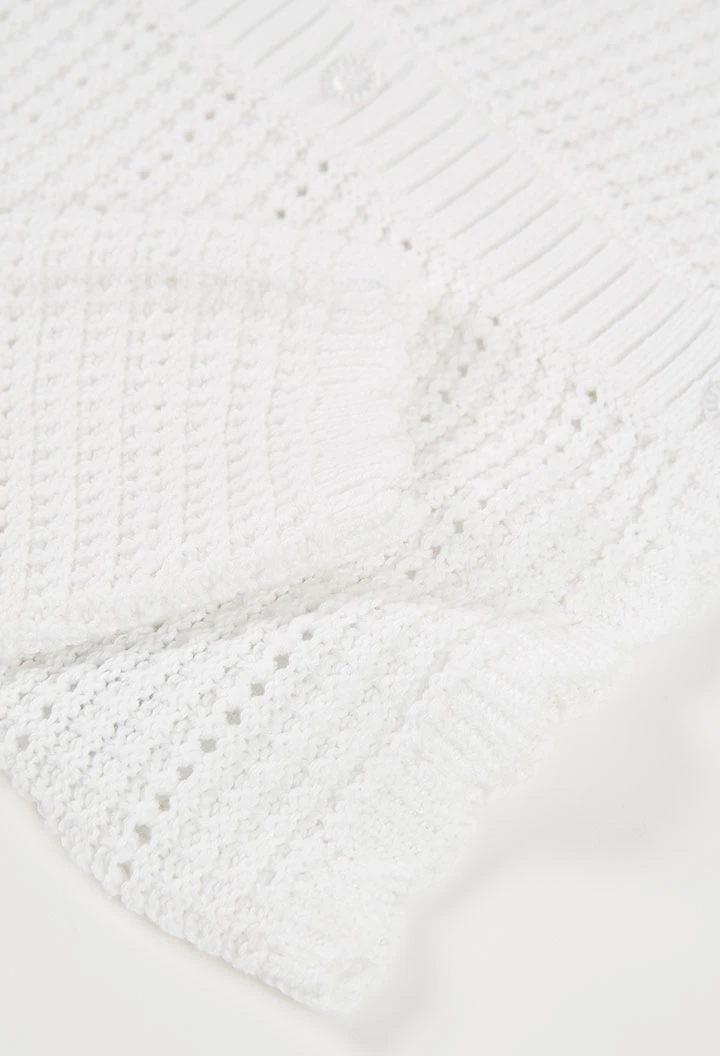 Veste tricotée blanche pour fille