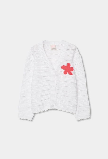 Giacca bambina maglia bianca