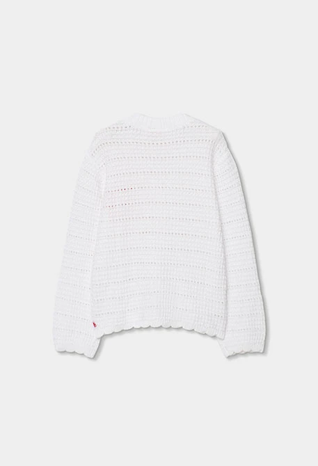 Veste tricotée blanche pour fille