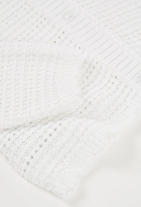 Casaco de malha branco para menina