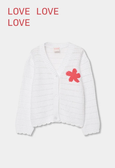 Chaqueta niña punto de blanco