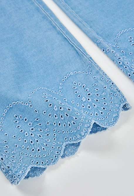 Calças menina denim bleach