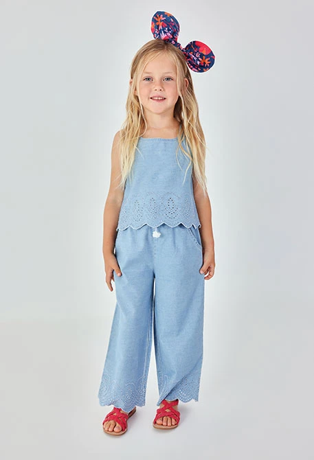 Pantalón niña denim bleach