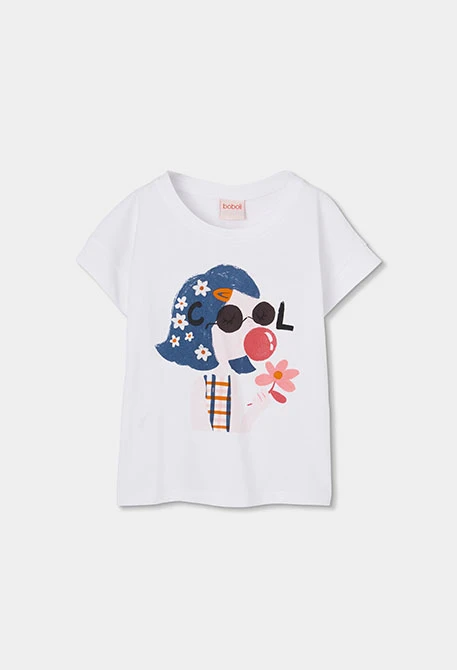 Girls’ cotton T-shirt with print