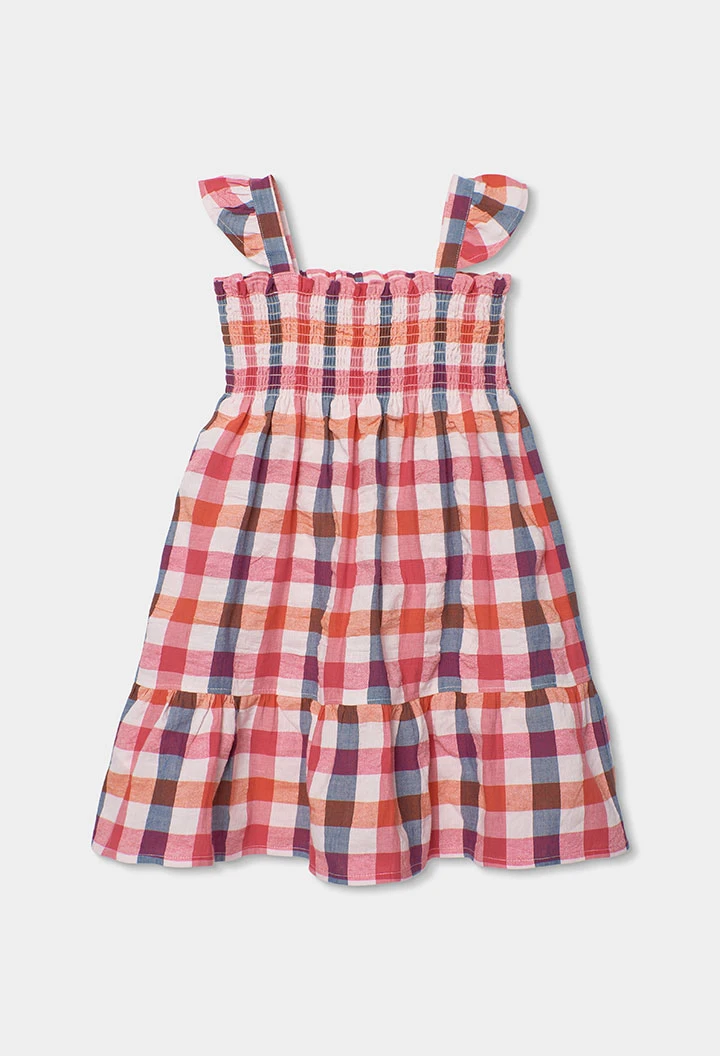 Checked poplin dress