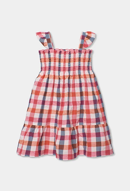Checked poplin dress