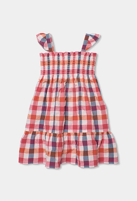 Robe en popeline à carreaux