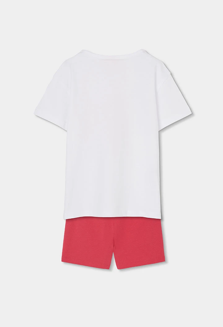 Conjunto niña punto algodón blanco