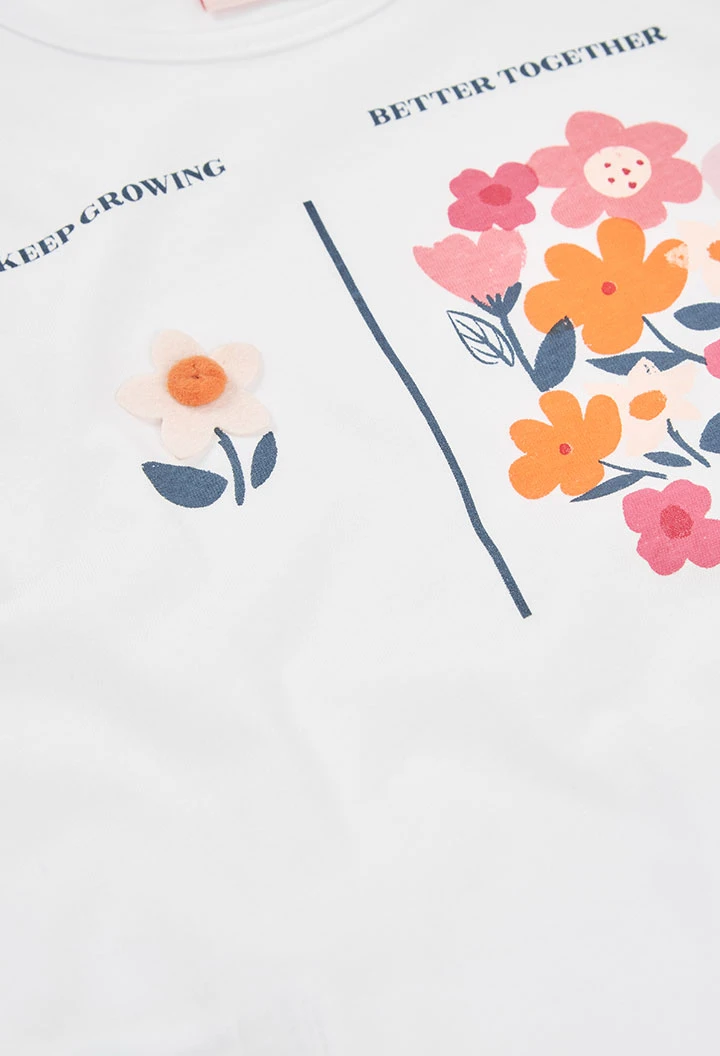 Completo bambina in maglia di cotone bianco