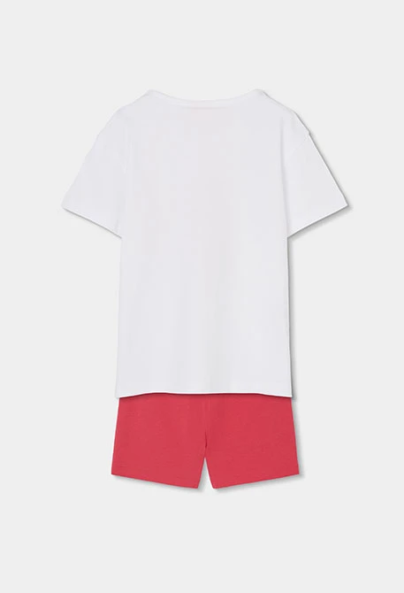 Conjunto niña punto algodón blanco