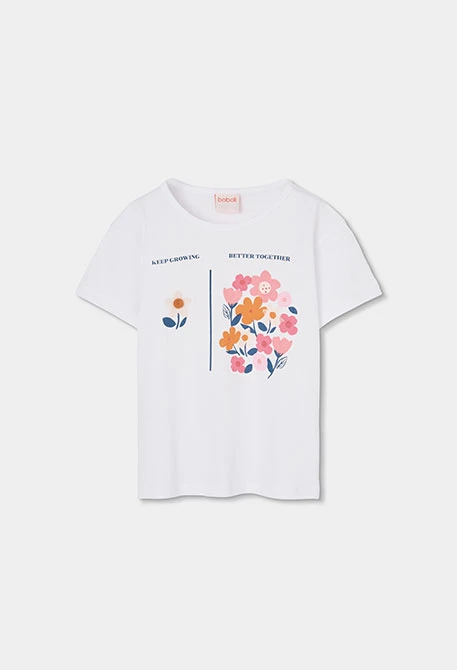 Completo bambina in maglia di cotone bianco