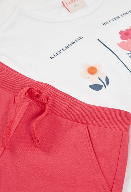 Conjunto niña punto algodón blanco