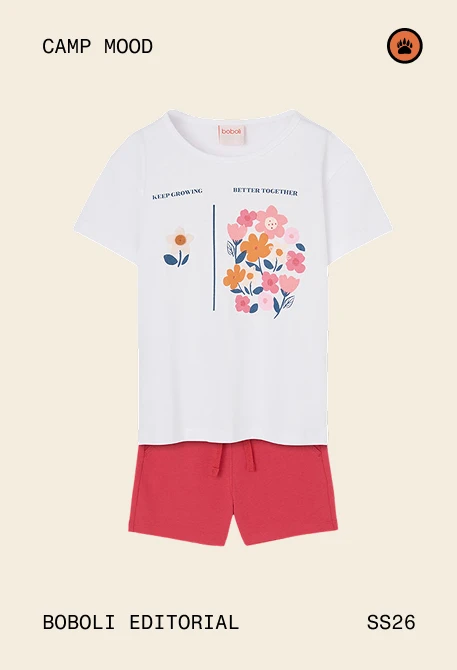 Conjunto niña punto algodón blanco