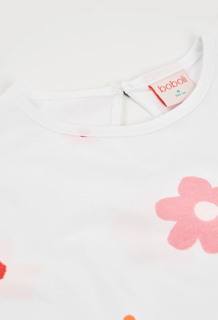 Abito in maglia bianca stampato