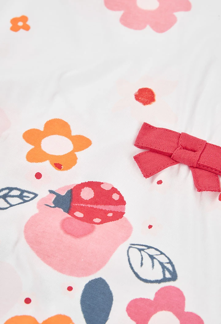 Abito in maglia bianca stampato