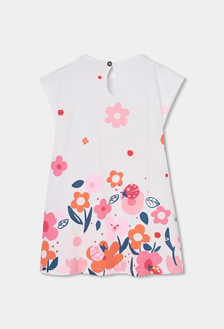 White knitted printed dress