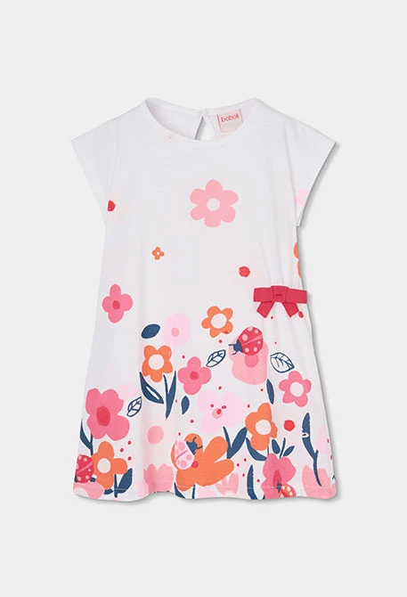 White knitted printed dress