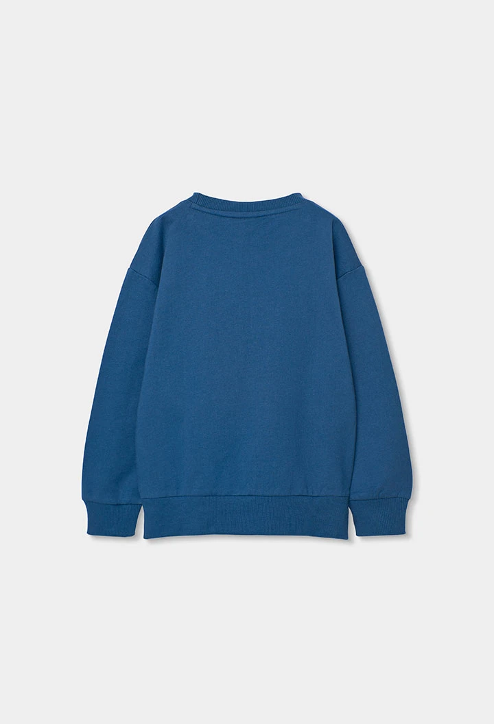 Sweatshirt menina algodão azul-marinho