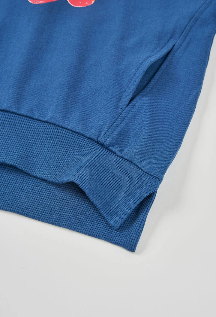 Sweatshirt menina algodão azul-marinho