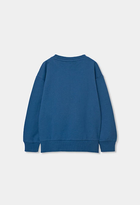 Mädchen-Sweatshirt aus Baumwolle in Marineblau