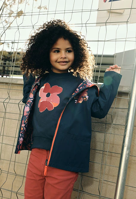 Sudadera niña algodón azul marino