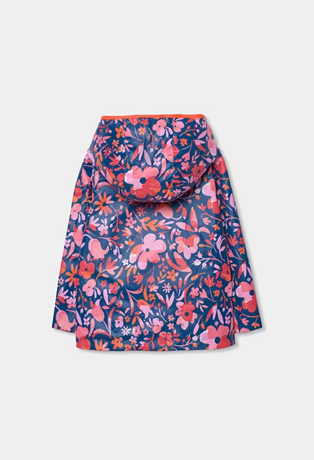 Girl?s reversible parka in navy blue technical fabric