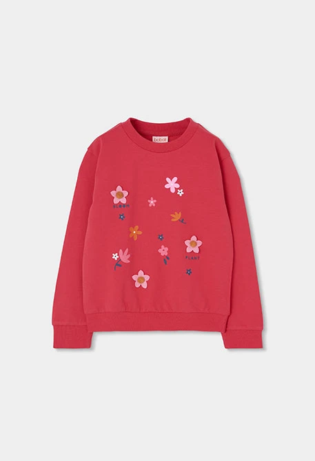 Conjunto menina algodão vermelho estampado