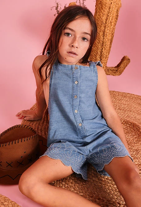 Ensemble fille coton rouge imprimé