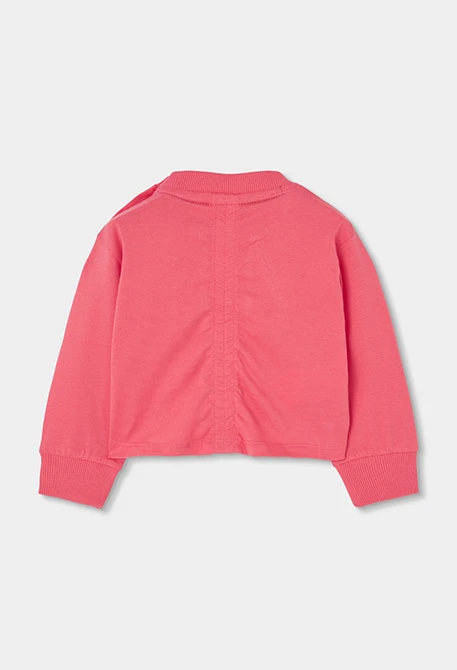 T-shirt en maille fille fraise imprimé fleurs