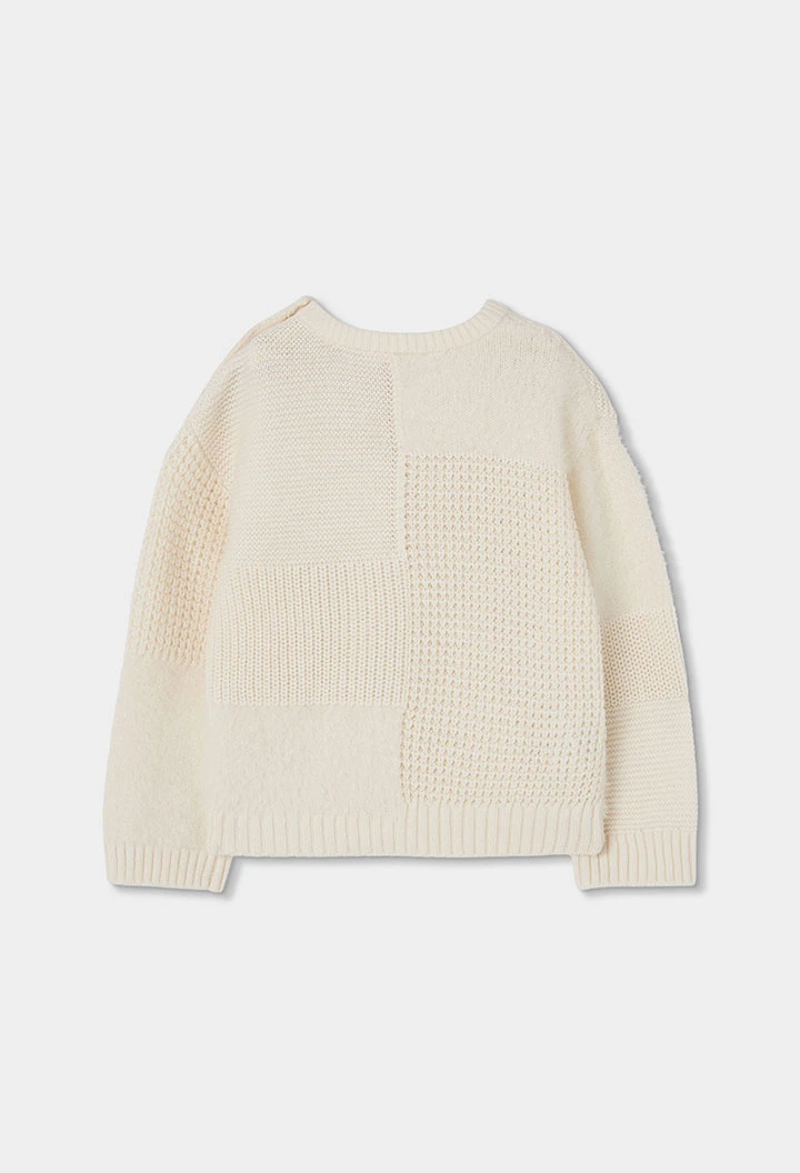 White girl\'s jumper with patchwork combination