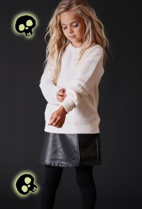 Maglione bianco bambina combinato patchwork