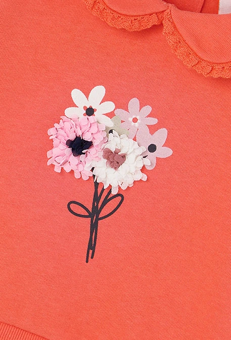 Felpa bambina fragola stampa fiori