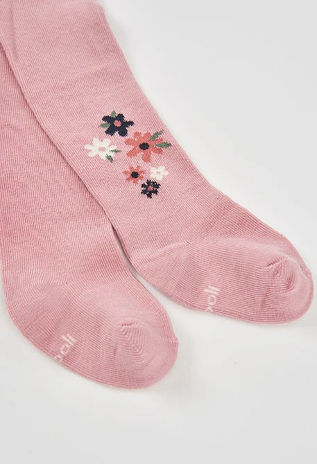 Collant rosa estampado com flores