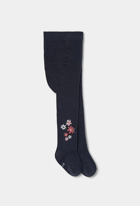 Navy blue floral printed leotard