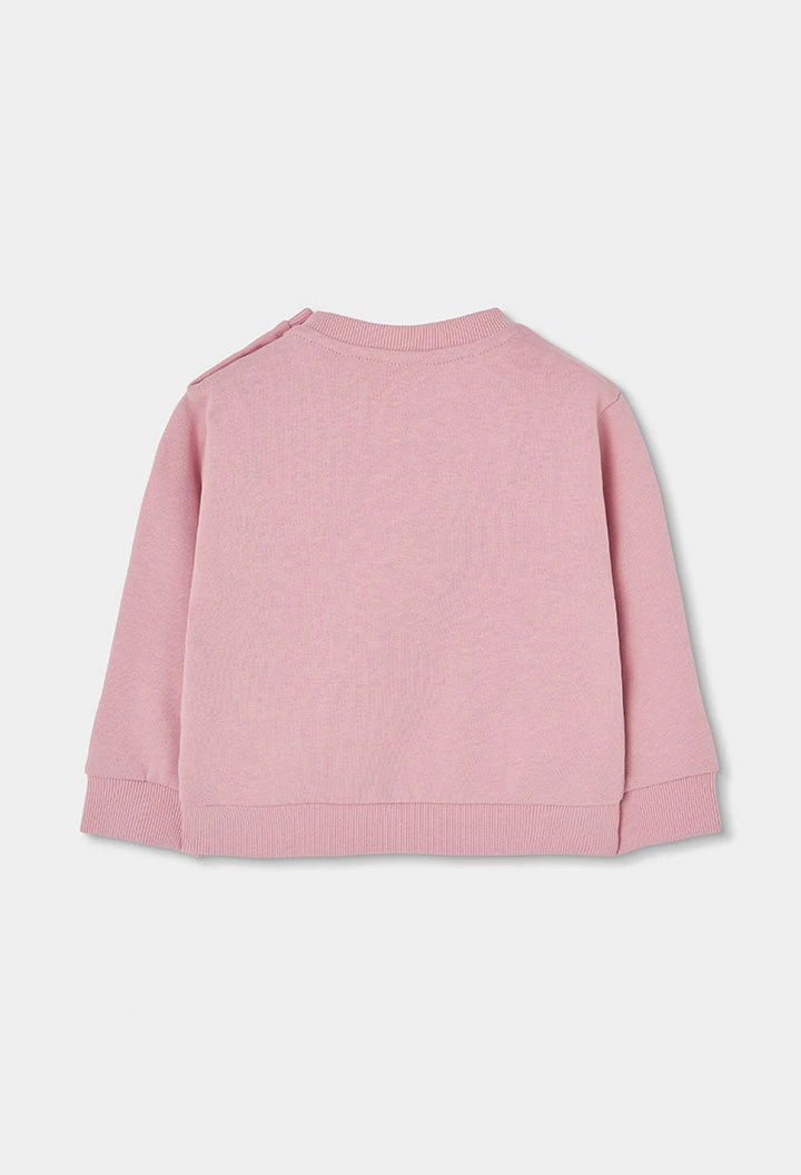 Ensemble en maille fille rose imprimé fleurs
