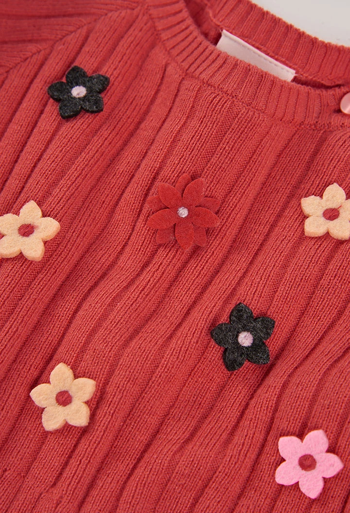 Vestit de punt maduixa amb flors nadó