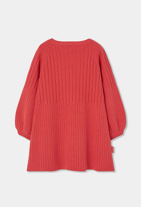 Robe en maille fraise avec fleurs bébé