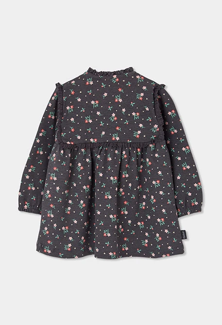 Robe imprimé fleurs gris foncé