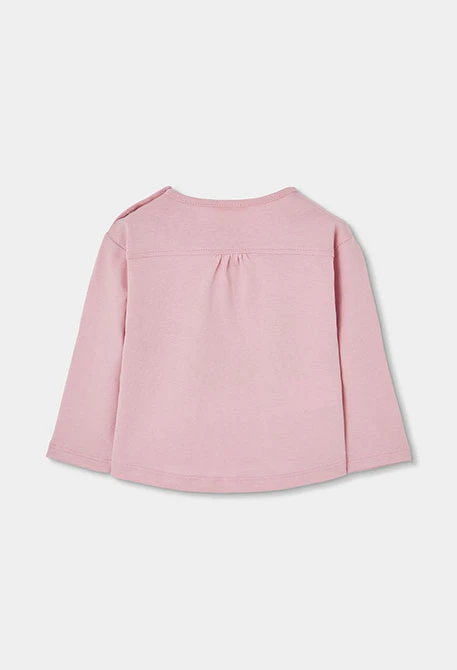T-shirt en maille fille rose imprimé fille fleurs