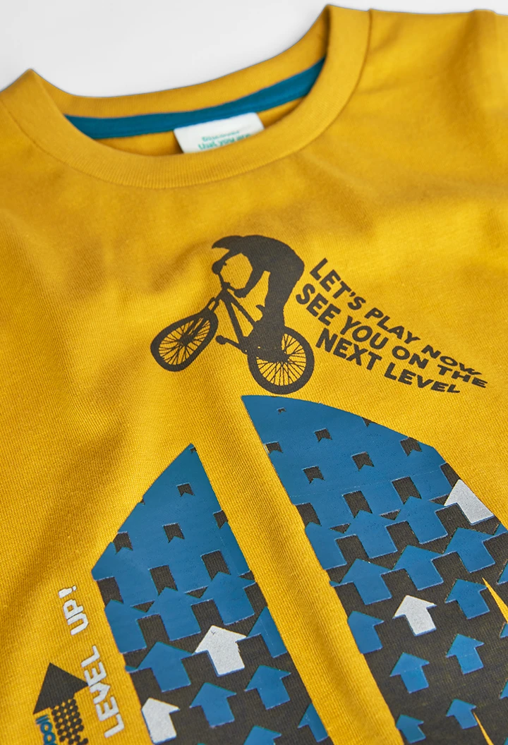 Camiseta punto de bebé niño amarillo mostaza -BCI