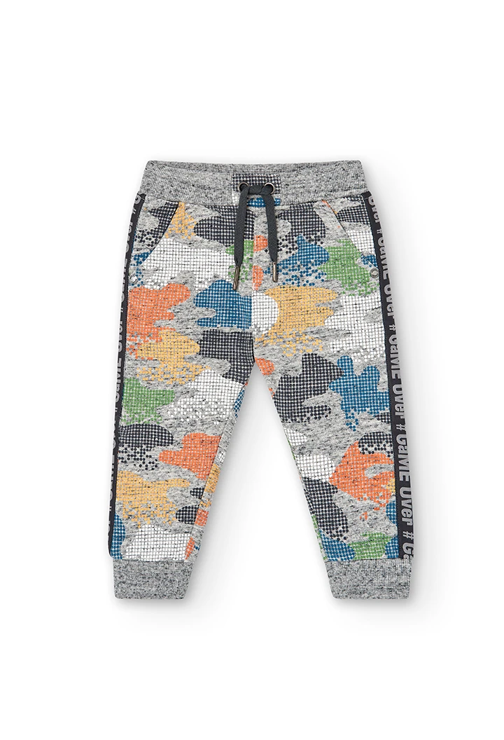 Fleece trousers camo for baby -BCI