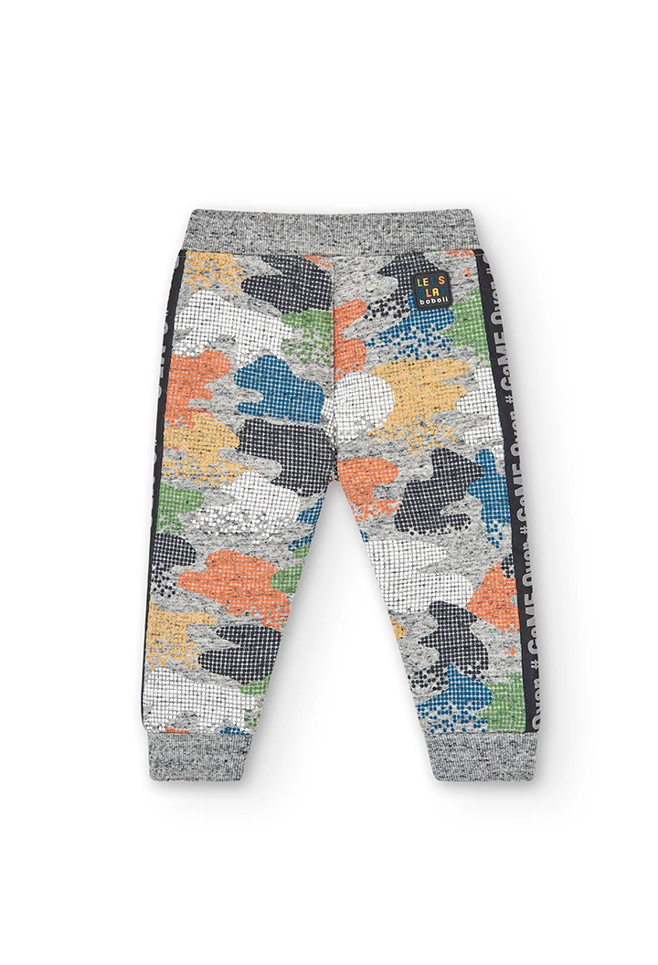 Fleece trousers camo for baby -BCI