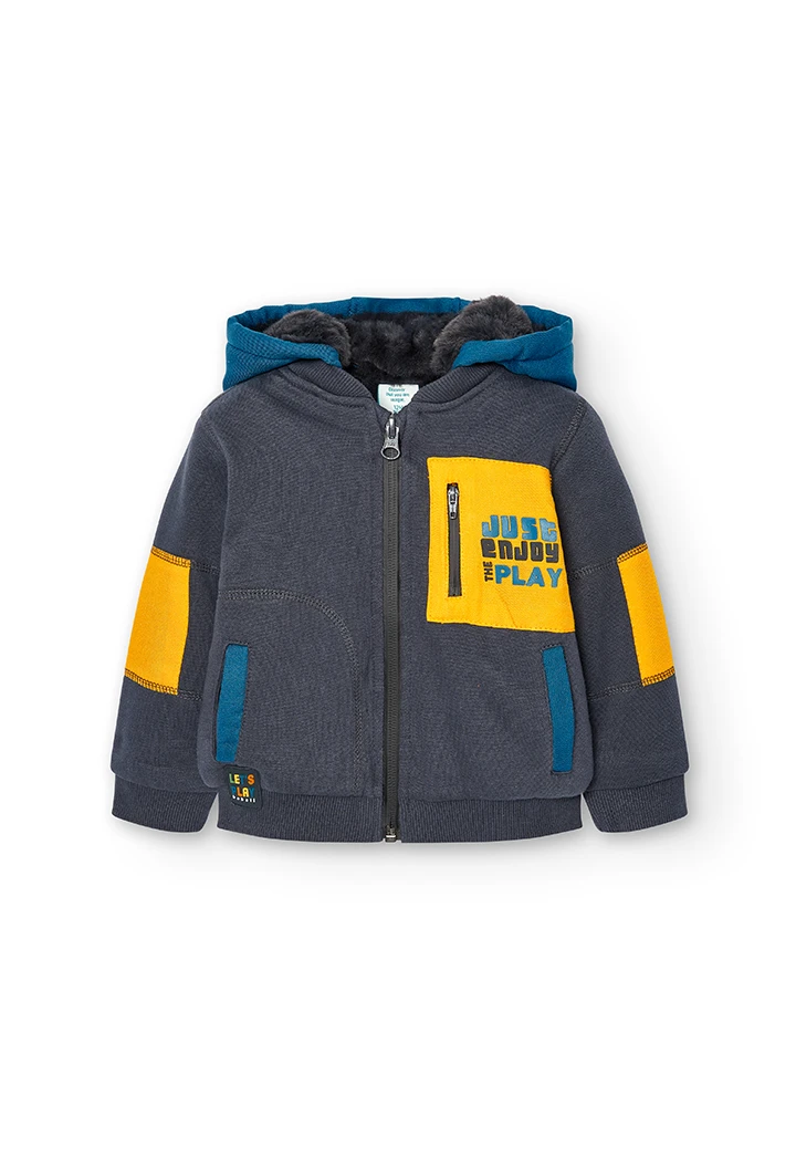 Fleece jacket hooded for baby boy